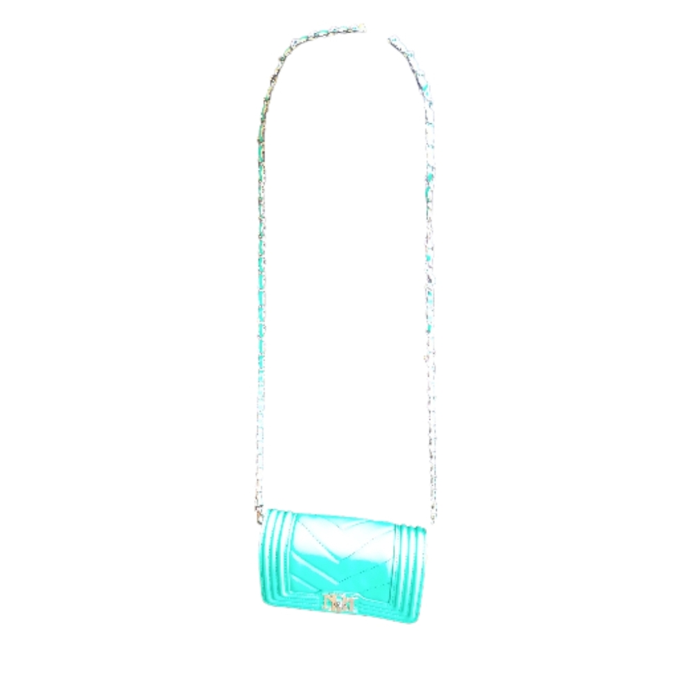 Badgley Mischka Elegant Turquoise Quilted Shoulder Bag - Picture 3 of 5